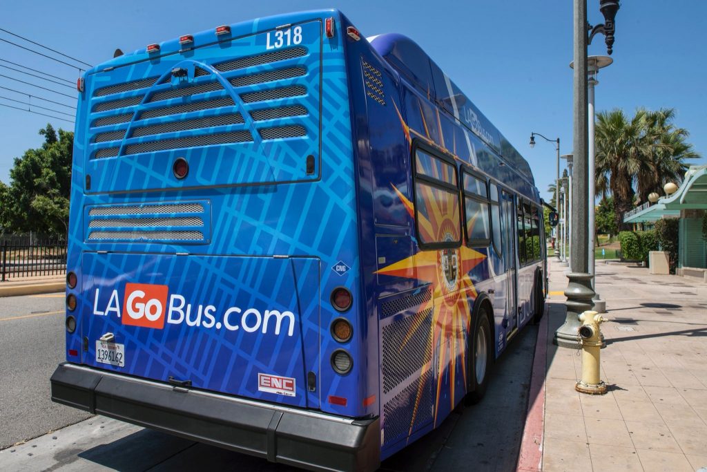 photo of LAGoBus at a bus stop