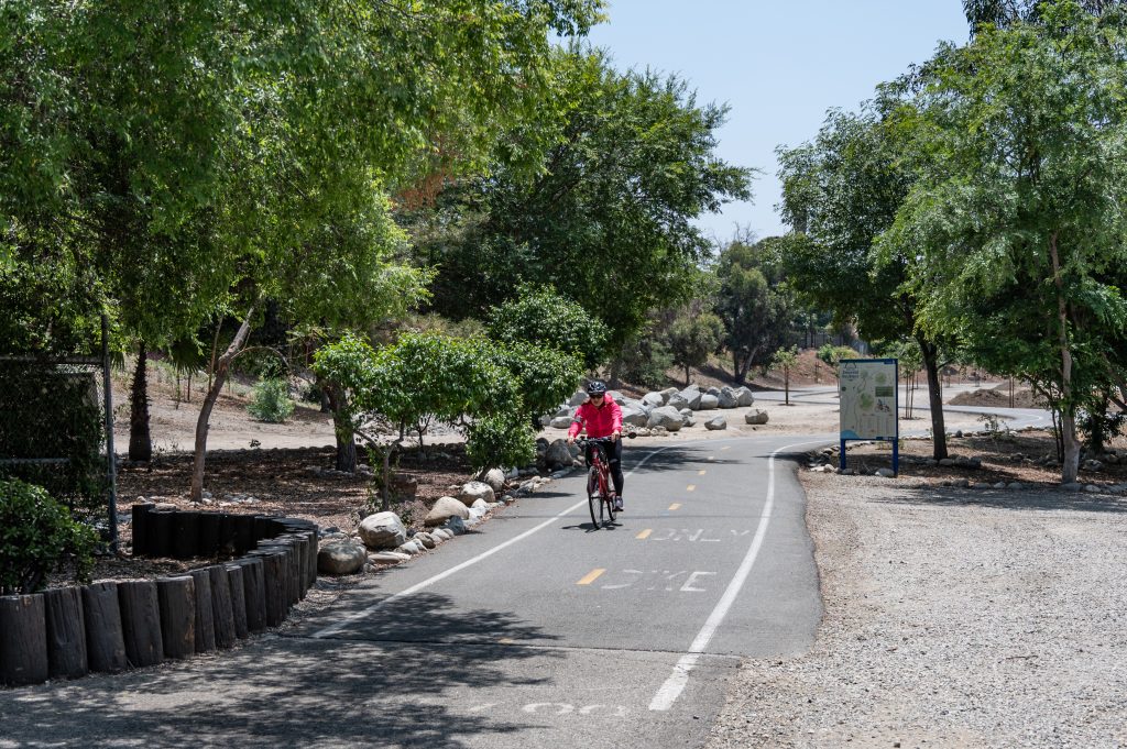 a biker riding a bike on the bikeways