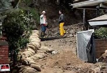 Flood control workers