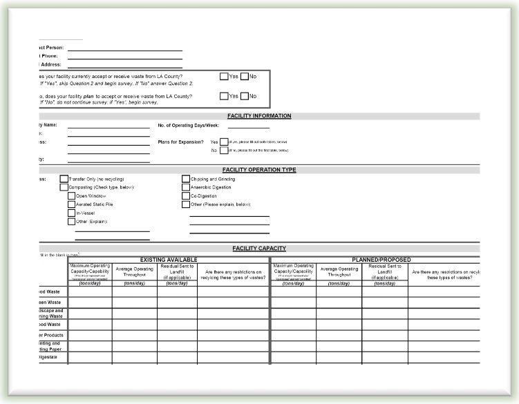 Sample Survey - Organics Facilities