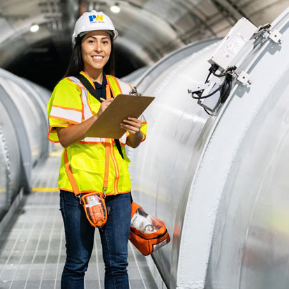 Worker in hard hat image