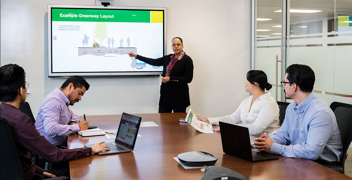 Employee team meeting